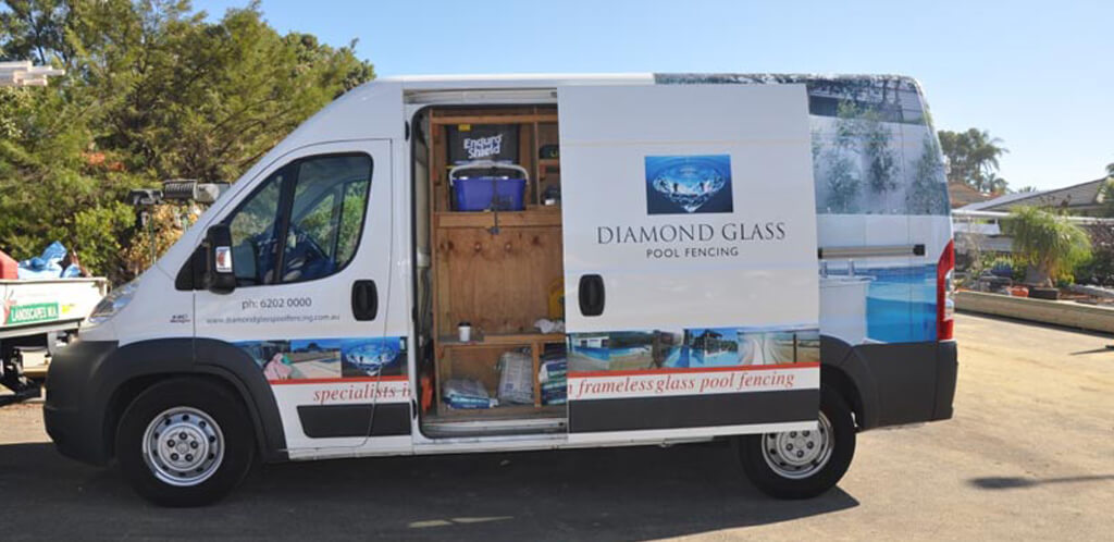 Diamond Glass Pool Fencing Installation Van