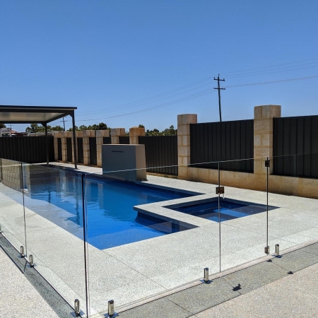 pool with glass fence
